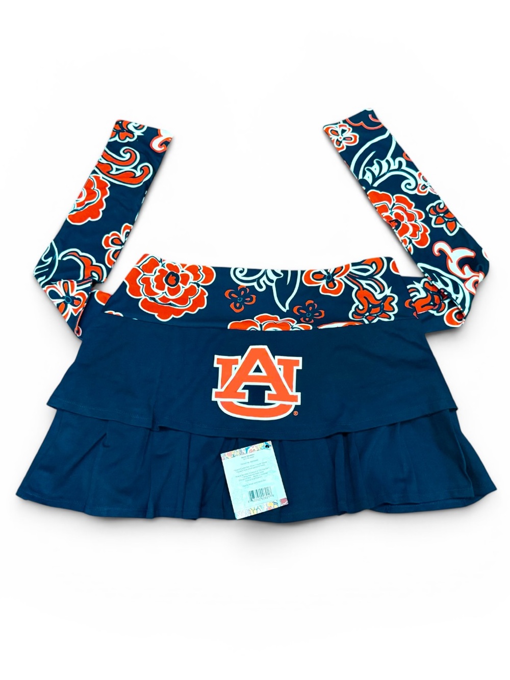 New Auburn University “Booty Bandana” Wrap Around, Tie-Up Pleated Skirt Game Day